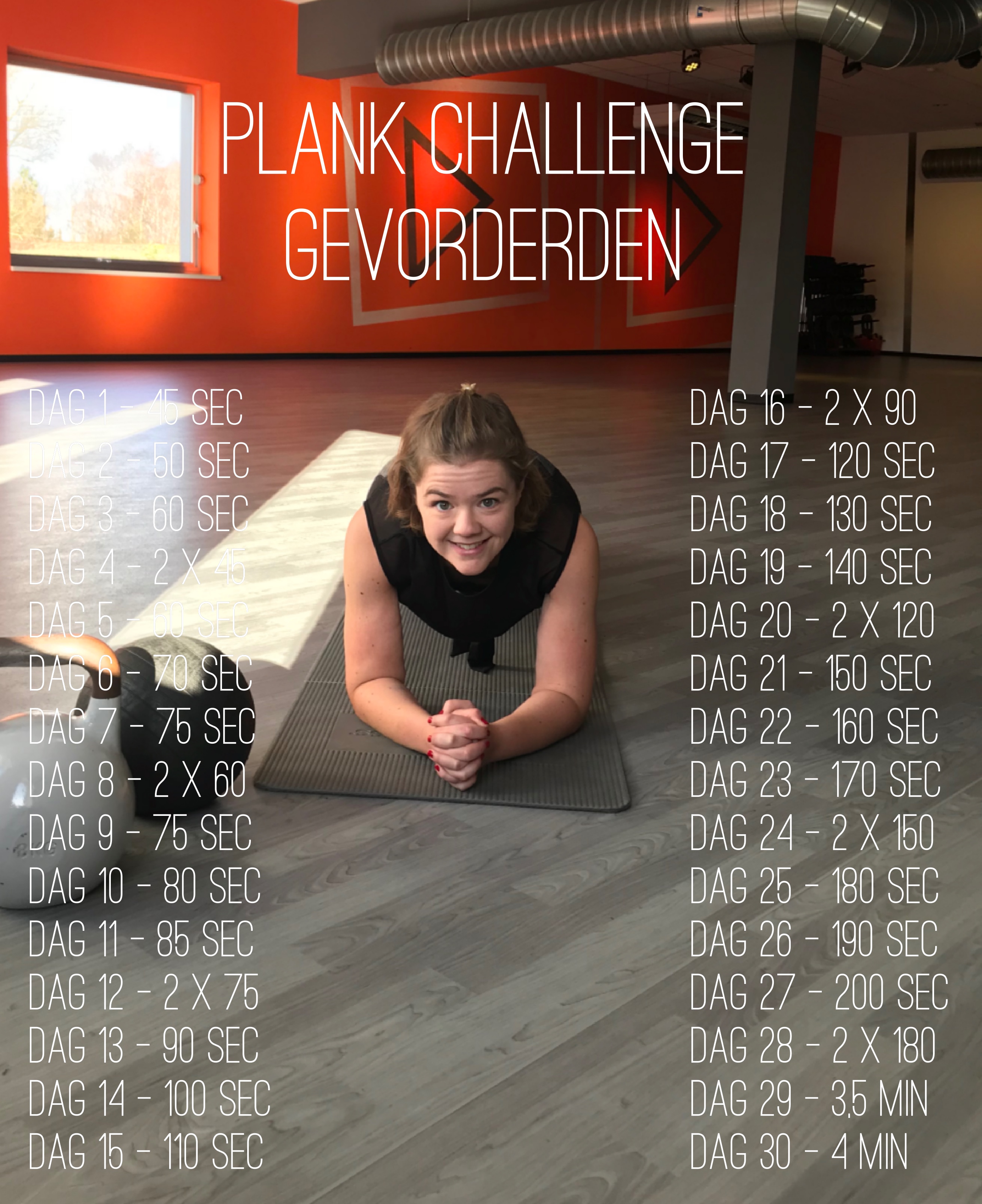 plank challenge gevorderden
